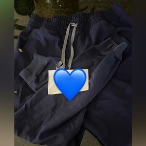 EUC FIGS Navy High Waist Zamora Jogger Scrub Pants, Size L